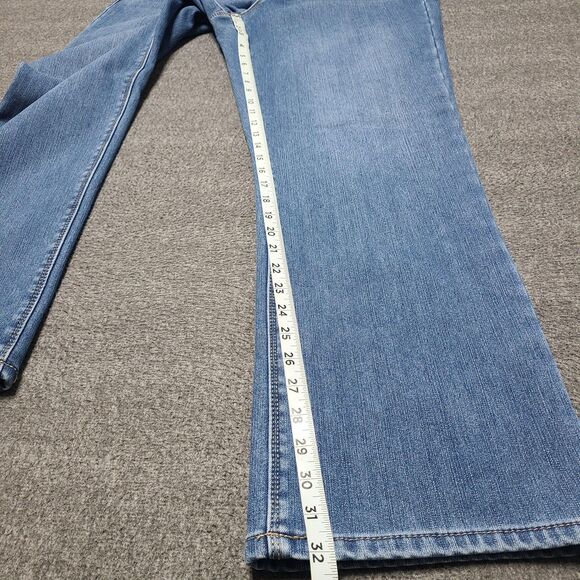 Natural Reflections Jeans Womens 16 Blue Comfort Stretch Flannel Lined Straight - Picture 2 of 11